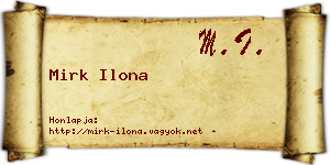 Mirk Ilona névjegykártya
